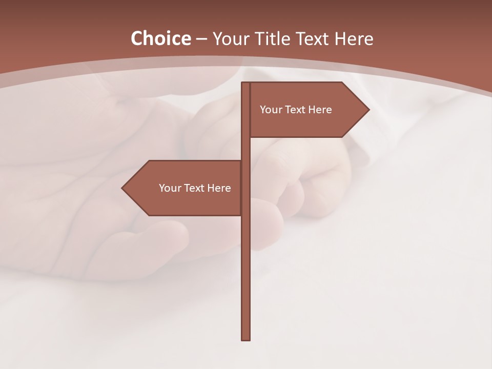Baby Holding Dad's Finger PowerPoint Template