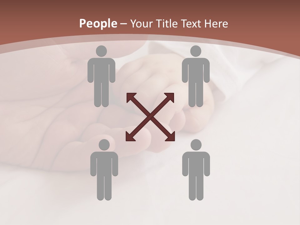 Baby Holding Dad's Finger PowerPoint Template