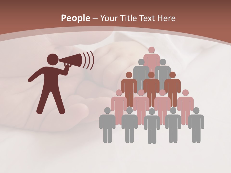 Baby Holding Dad's Finger PowerPoint Template