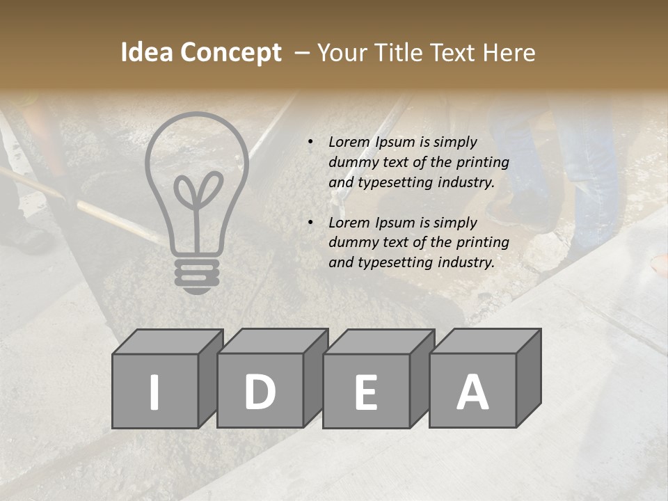 Pouring Concrete Floor PowerPoint Template