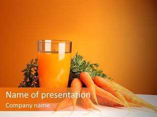 Glass With Carrot Juice PowerPoint Template