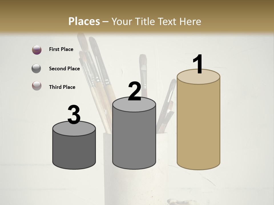 Glass With Artist's Brushes PowerPoint Template