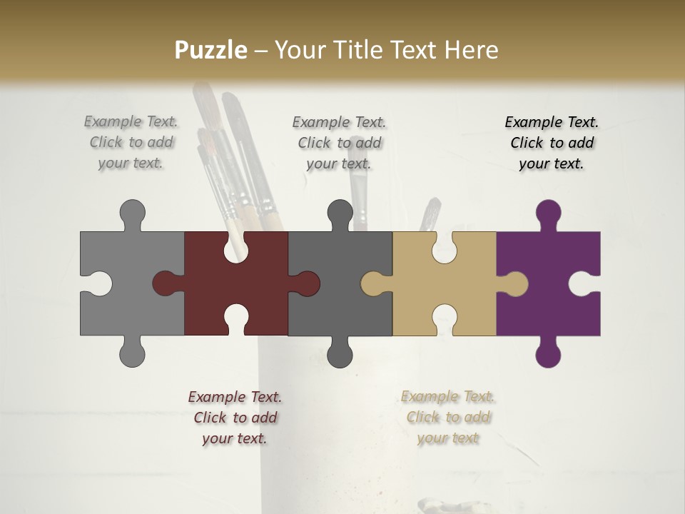 Glass With Artist's Brushes PowerPoint Template