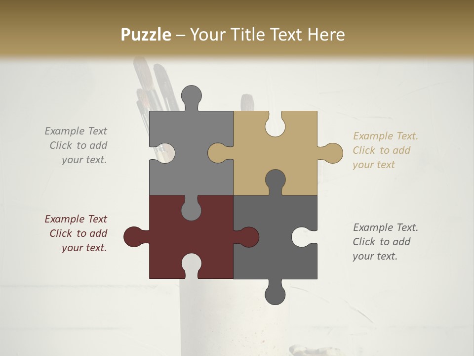 Glass With Artist's Brushes PowerPoint Template