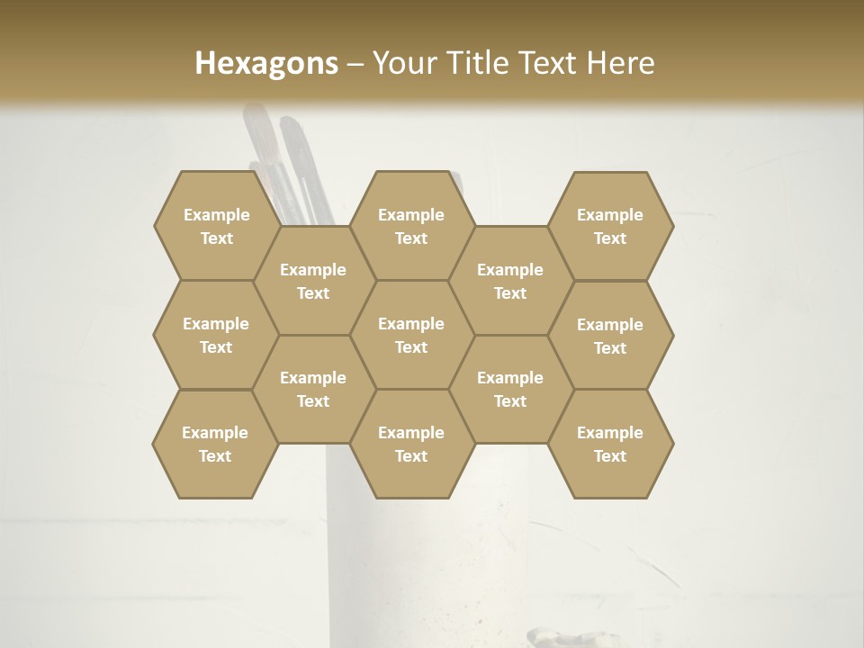 Glass With Artist's Brushes PowerPoint Template