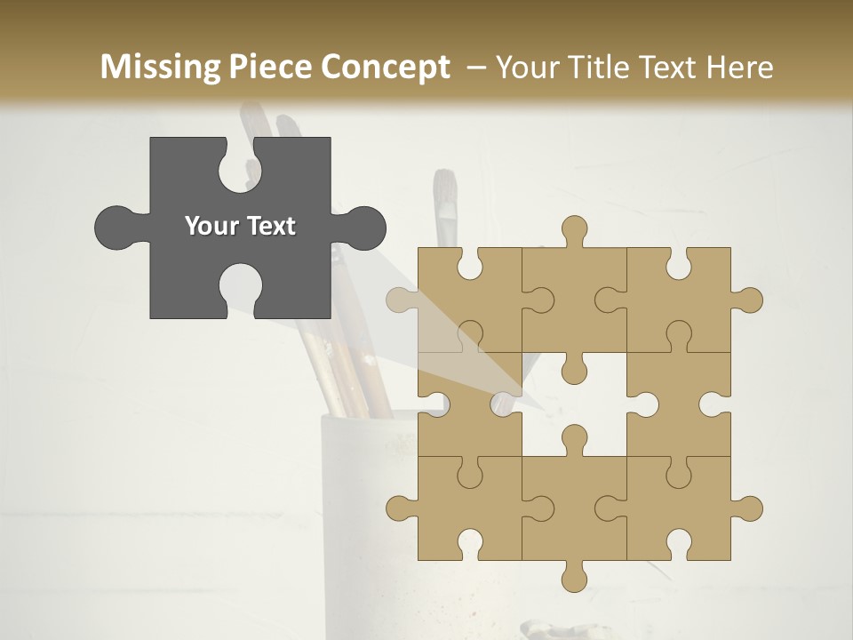 Glass With Artist's Brushes PowerPoint Template