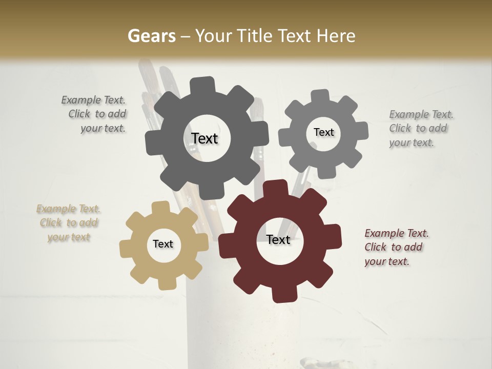 Glass With Artist's Brushes PowerPoint Template