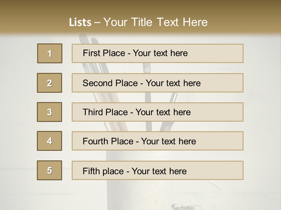 Glass With Artist's Brushes PowerPoint Template