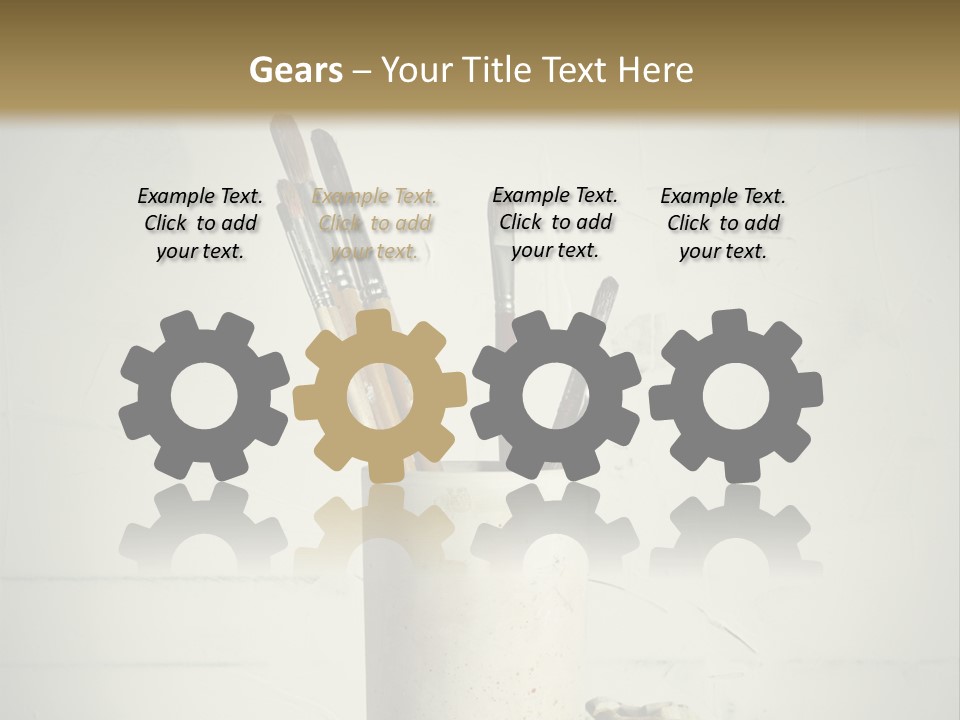 Glass With Artist's Brushes PowerPoint Template