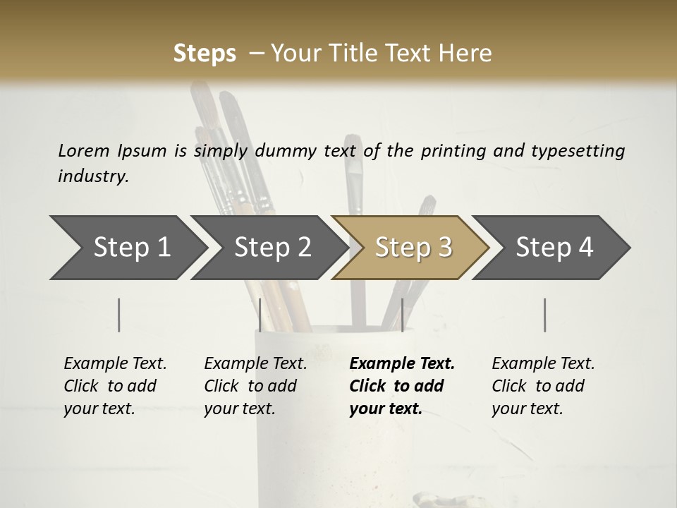 Glass With Artist's Brushes PowerPoint Template