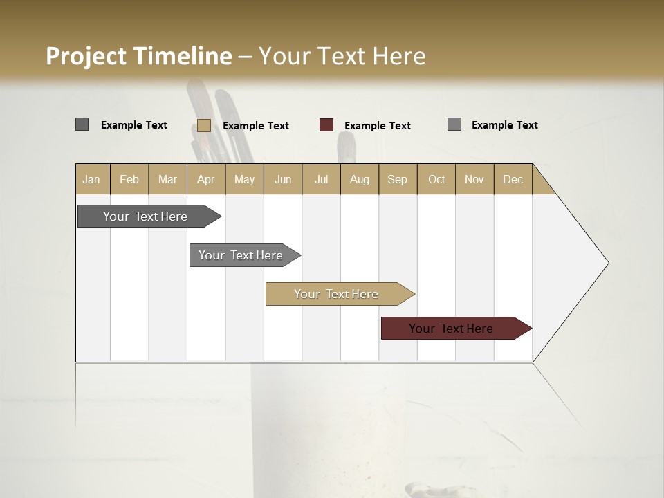 Glass With Artist's Brushes PowerPoint Template