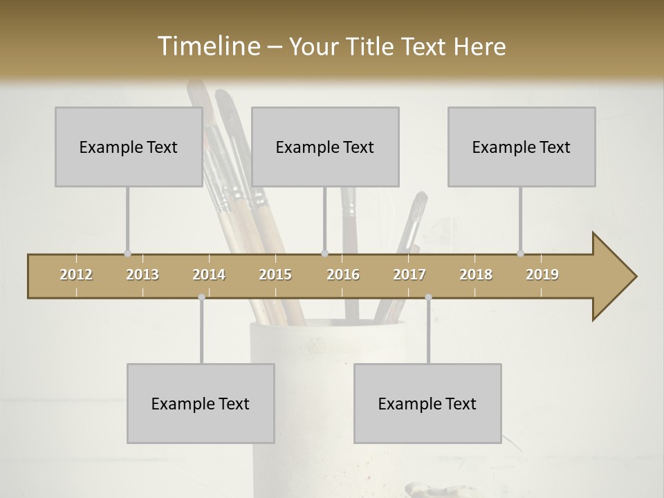 Glass With Artist's Brushes PowerPoint Template