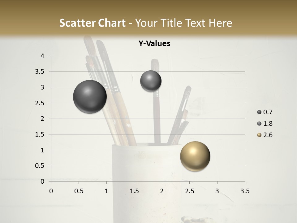 Glass With Artist's Brushes PowerPoint Template