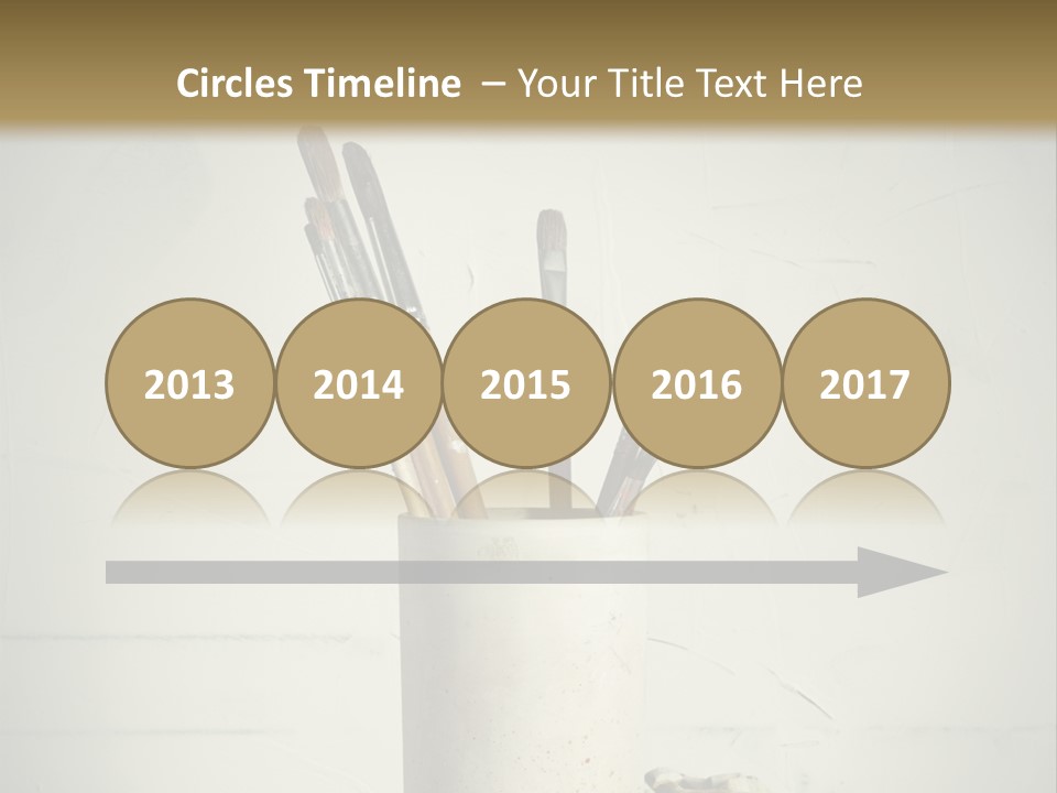 Glass With Artist's Brushes PowerPoint Template