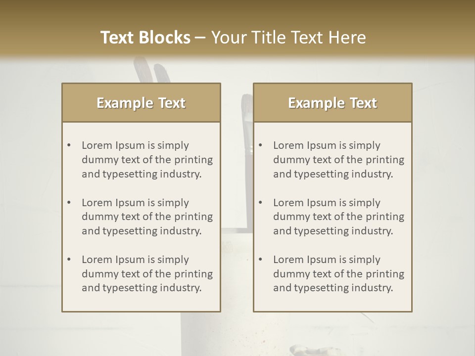 Glass With Artist's Brushes PowerPoint Template