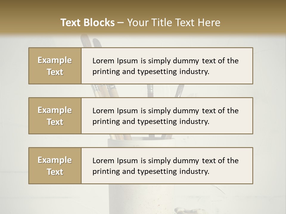 Glass With Artist's Brushes PowerPoint Template