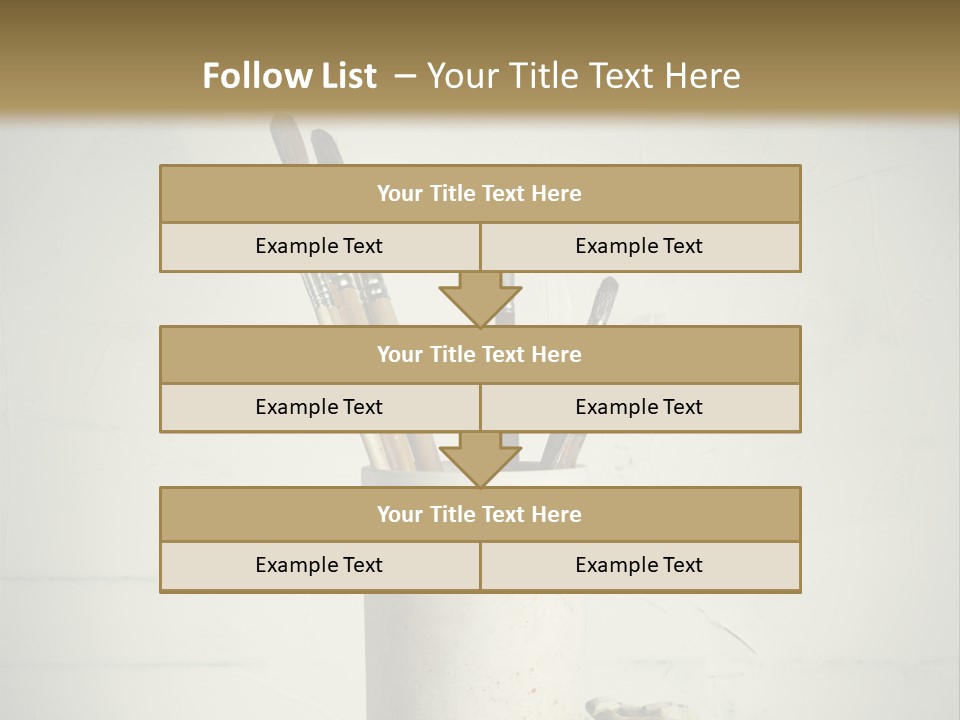 Glass With Artist's Brushes PowerPoint Template