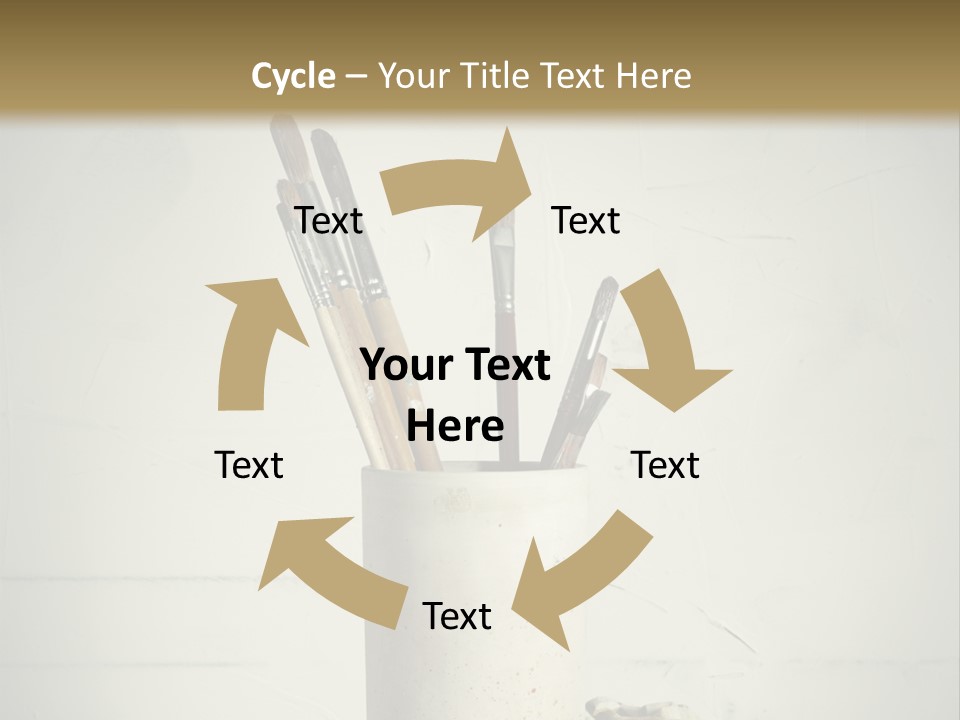 Glass With Artist's Brushes PowerPoint Template