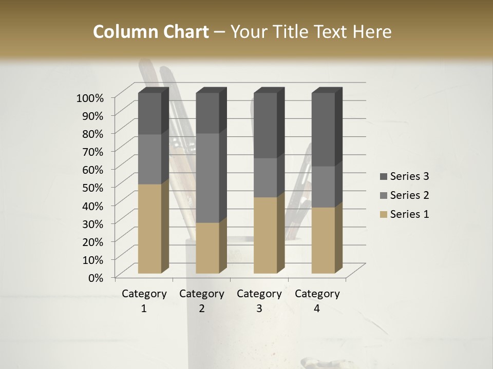 Glass With Artist's Brushes PowerPoint Template