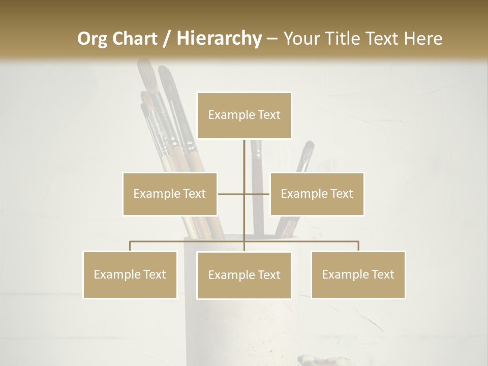 Glass With Artist's Brushes PowerPoint Template