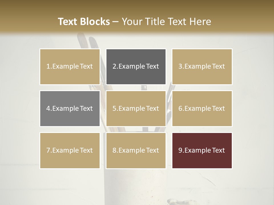 Glass With Artist's Brushes PowerPoint Template