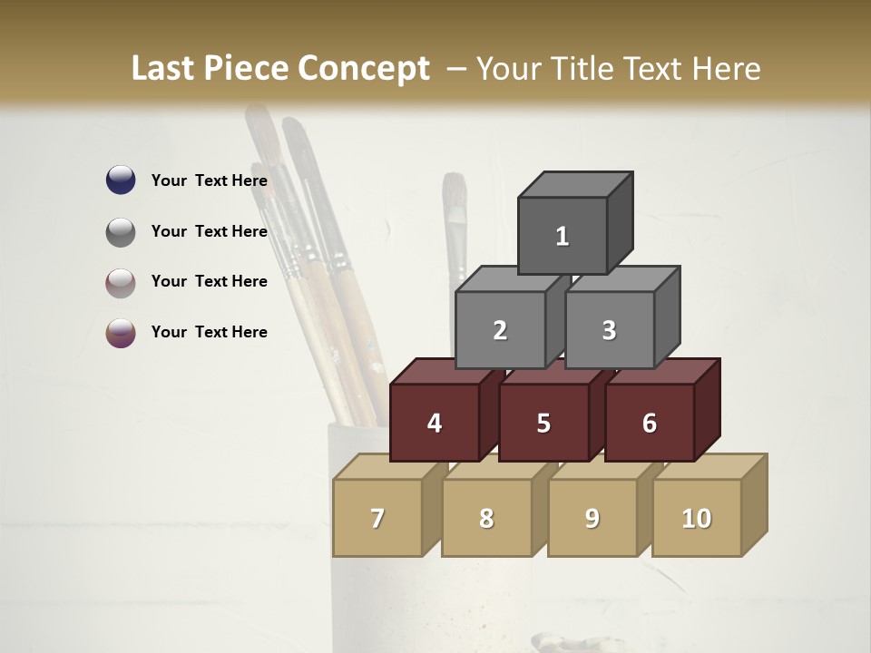 Glass With Artist's Brushes PowerPoint Template
