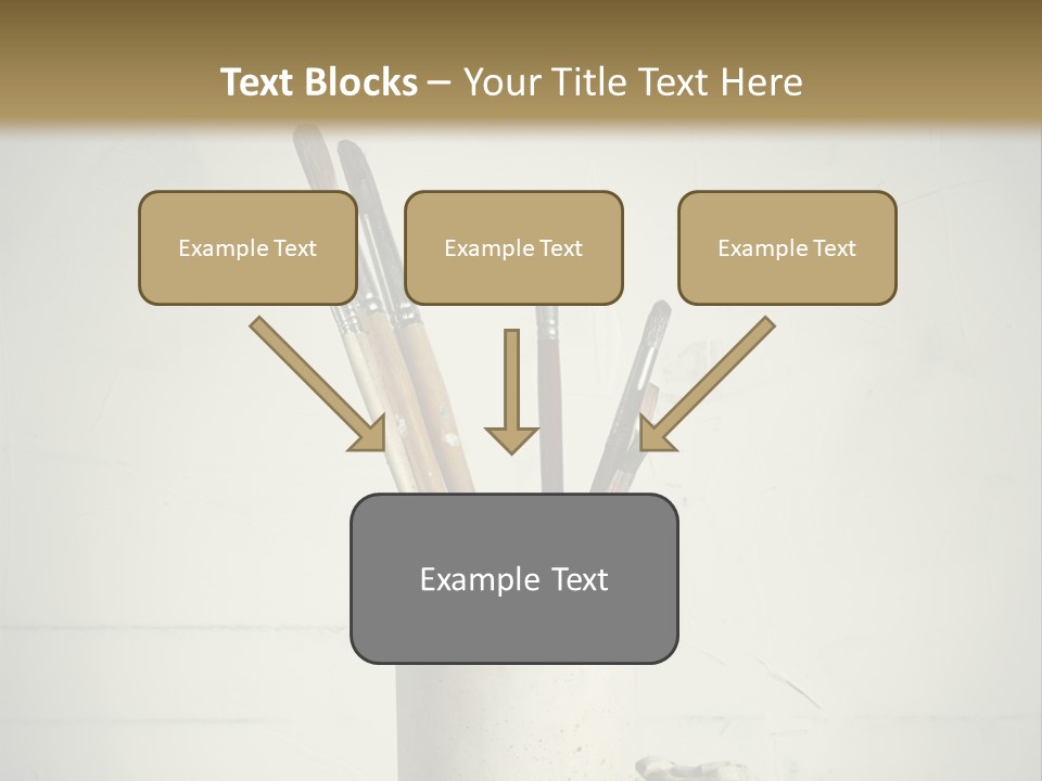 Glass With Artist's Brushes PowerPoint Template