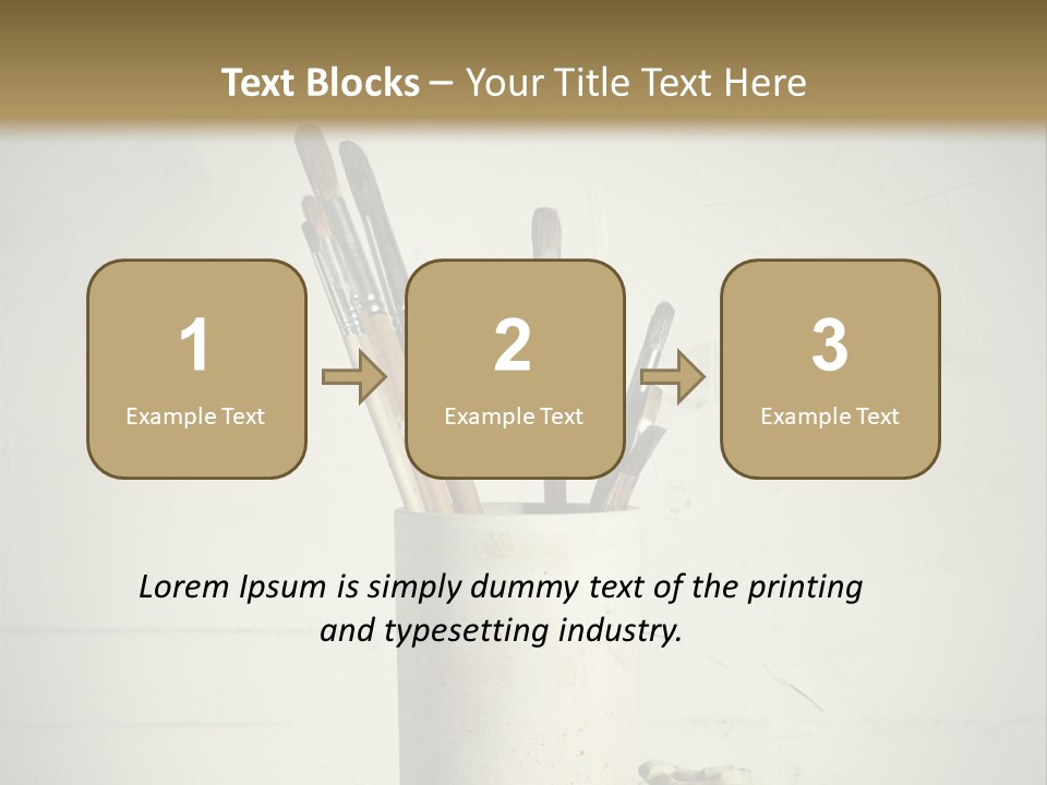Glass With Artist's Brushes PowerPoint Template