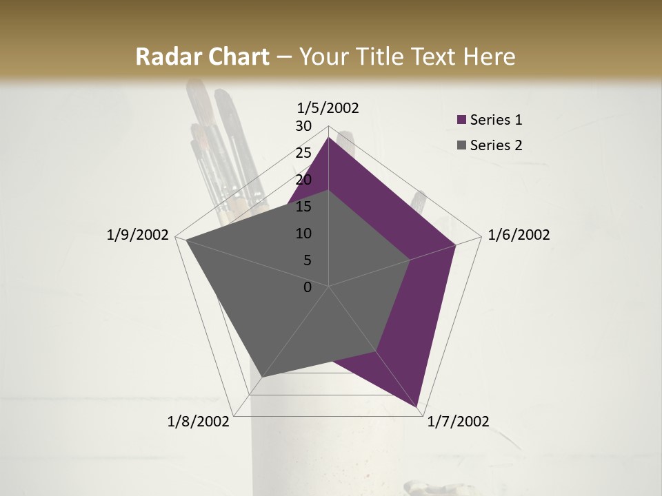 Glass With Artist's Brushes PowerPoint Template