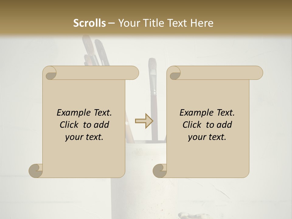 Glass With Artist's Brushes PowerPoint Template