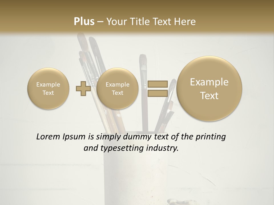 Glass With Artist's Brushes PowerPoint Template