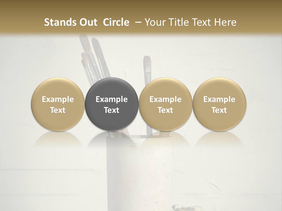 Glass With Artist's Brushes PowerPoint Template