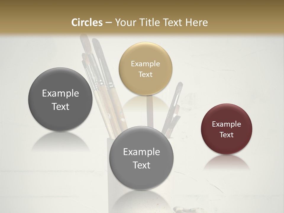 Glass With Artist's Brushes PowerPoint Template