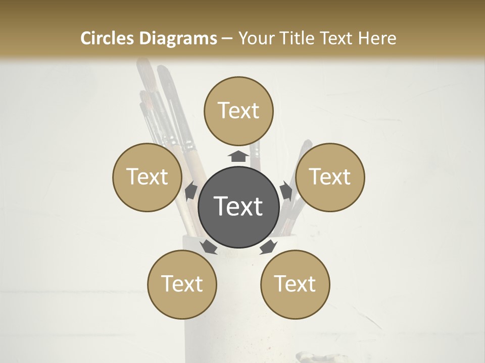 Glass With Artist's Brushes PowerPoint Template