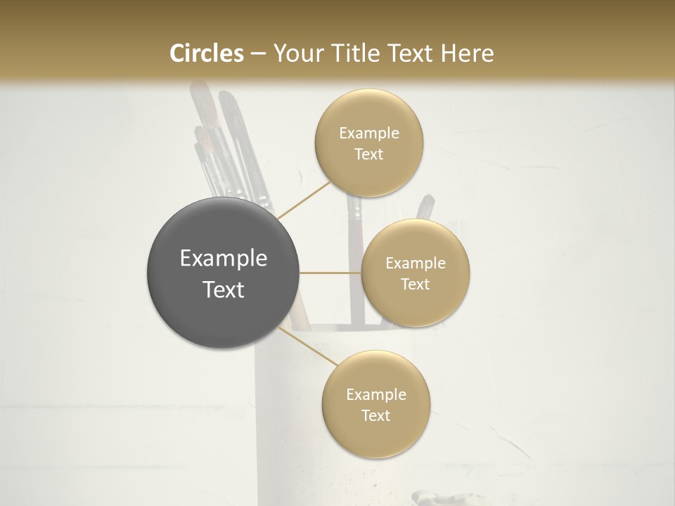 Glass With Artist's Brushes PowerPoint Template