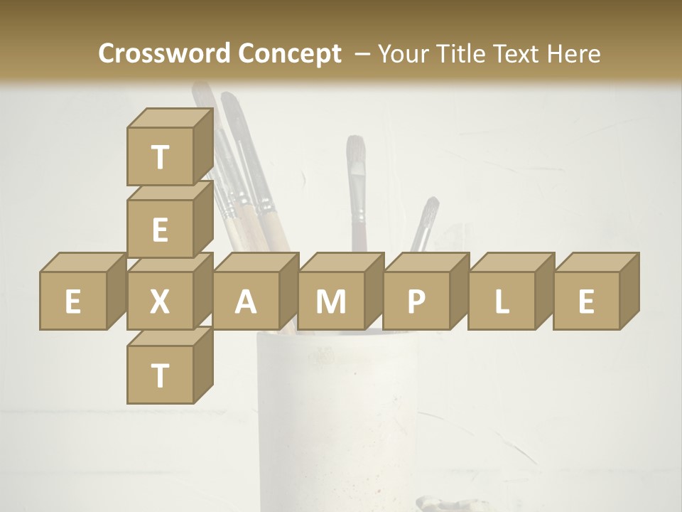 Glass With Artist's Brushes PowerPoint Template