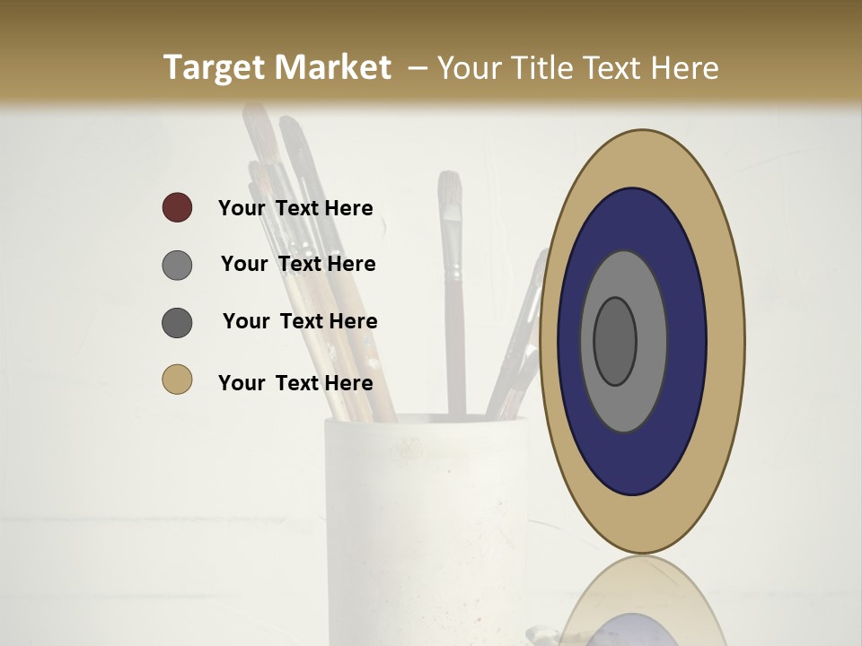 Glass With Artist's Brushes PowerPoint Template