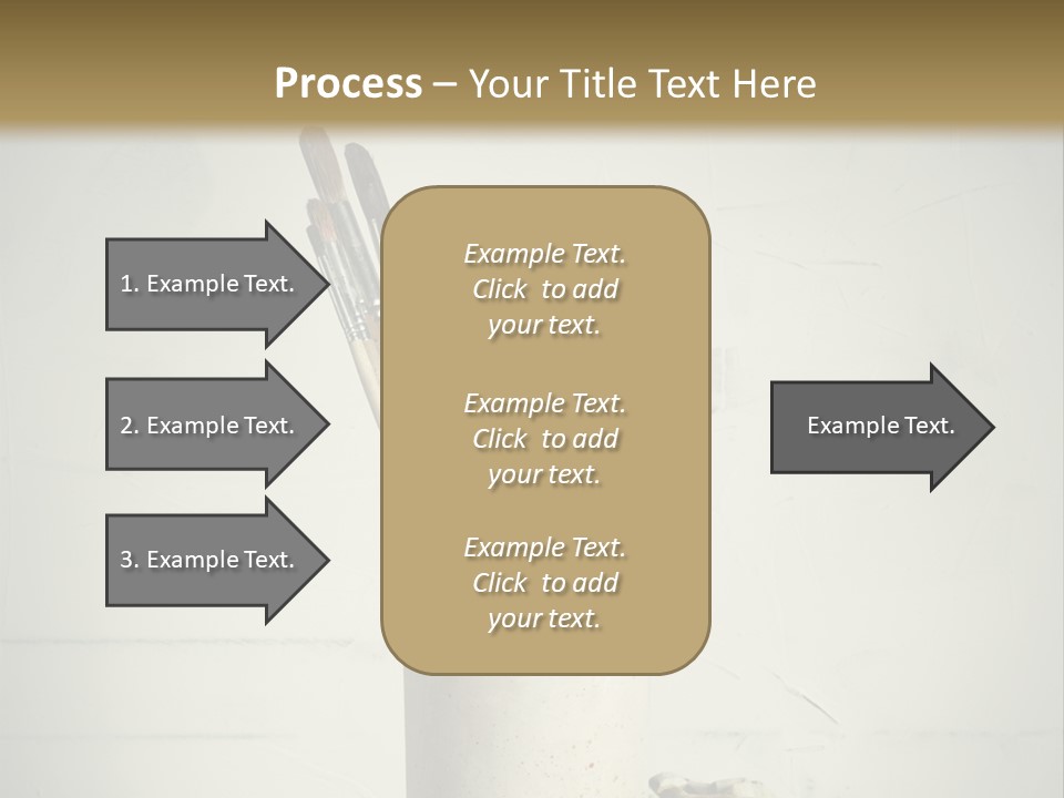 Glass With Artist's Brushes PowerPoint Template