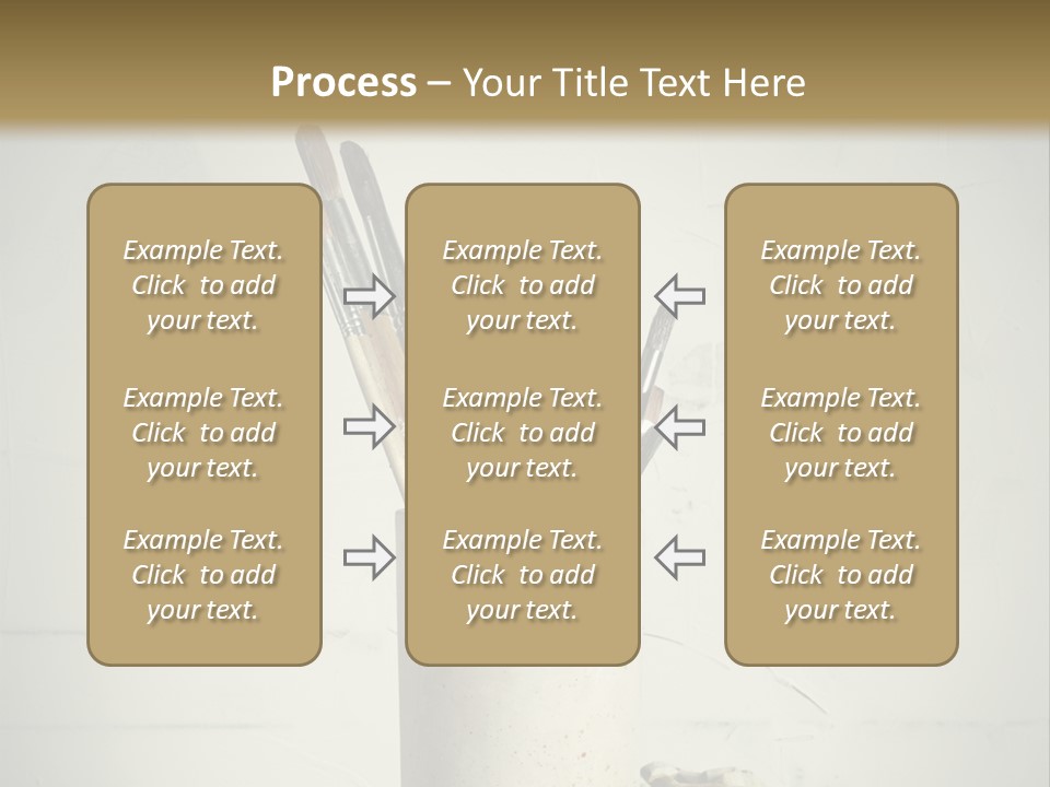 Glass With Artist's Brushes PowerPoint Template