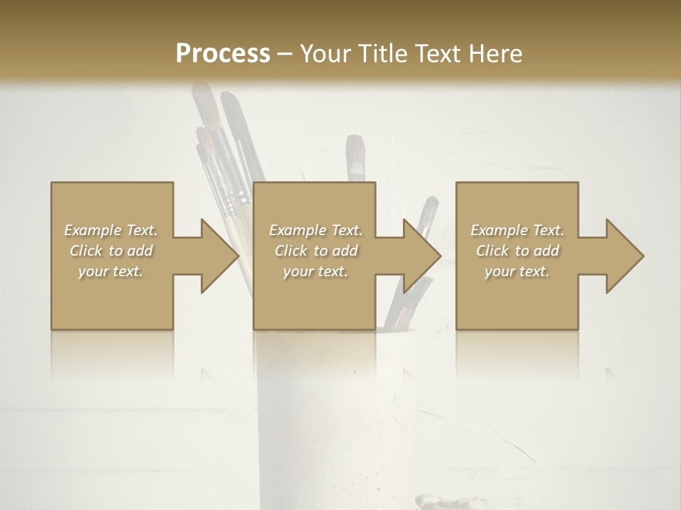 Glass With Artist's Brushes PowerPoint Template