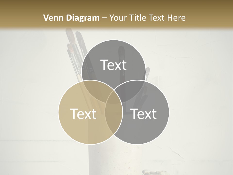 Glass With Artist's Brushes PowerPoint Template