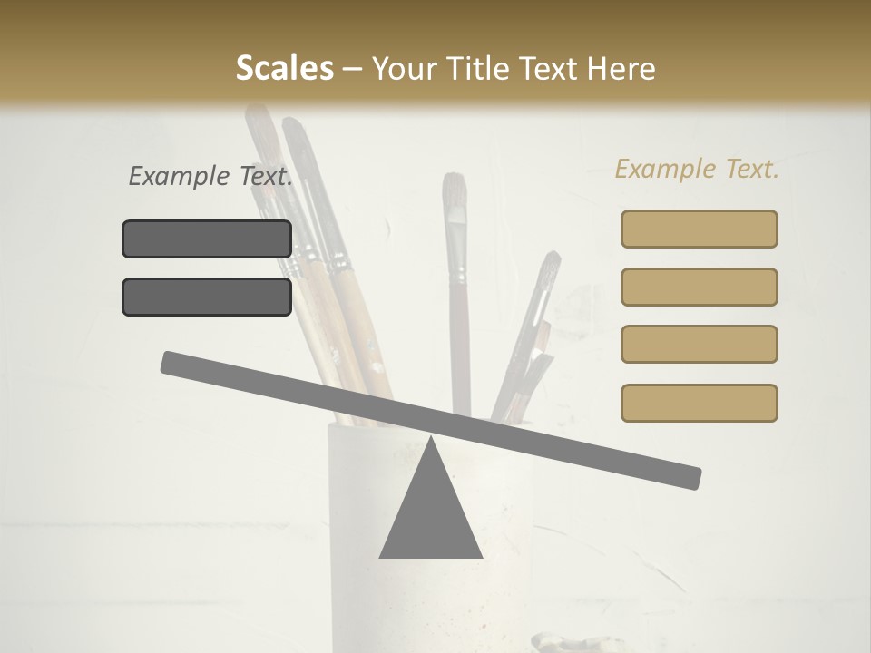 Glass With Artist's Brushes PowerPoint Template