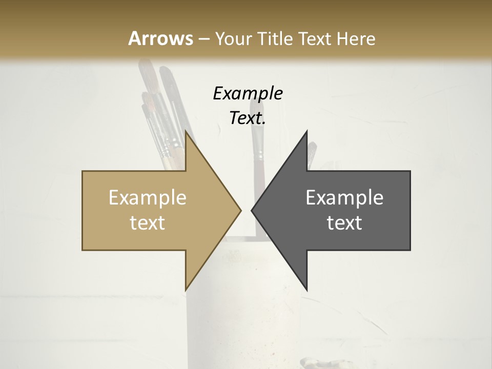 Glass With Artist's Brushes PowerPoint Template