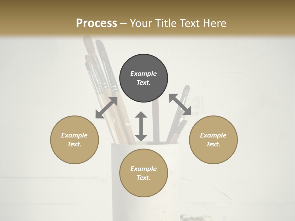 Glass With Artist's Brushes PowerPoint Template