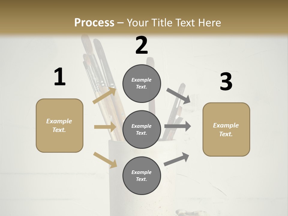 Glass With Artist's Brushes PowerPoint Template