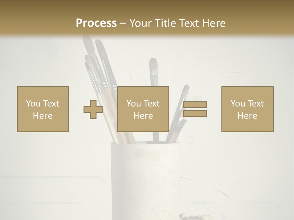 Glass With Artist's Brushes PowerPoint Template