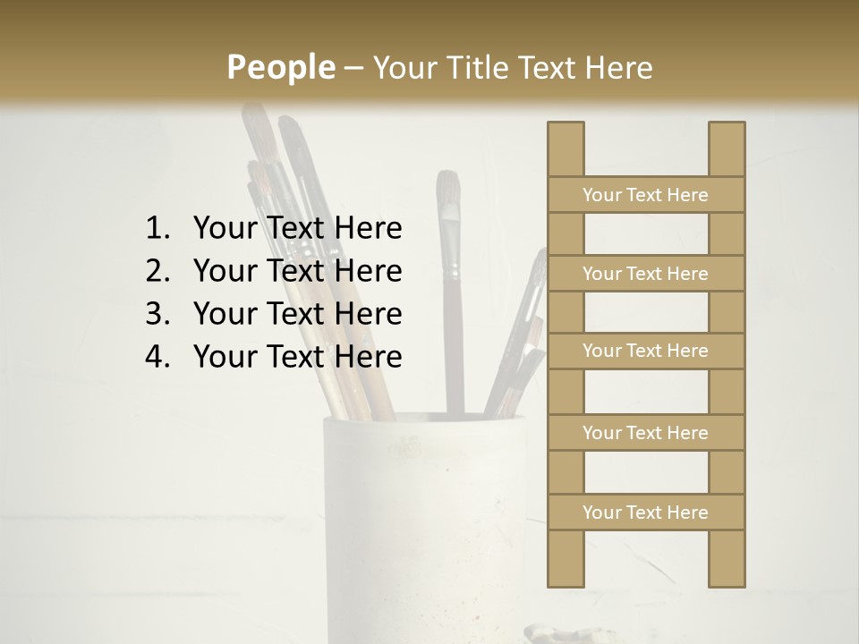Glass With Artist's Brushes PowerPoint Template
