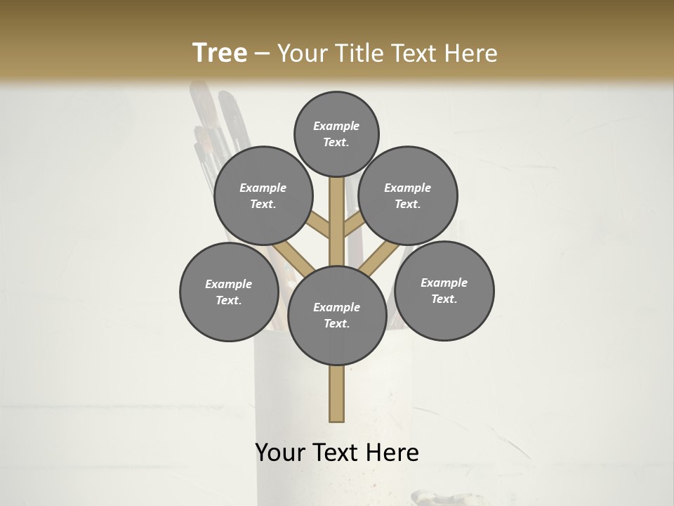 Glass With Artist's Brushes PowerPoint Template