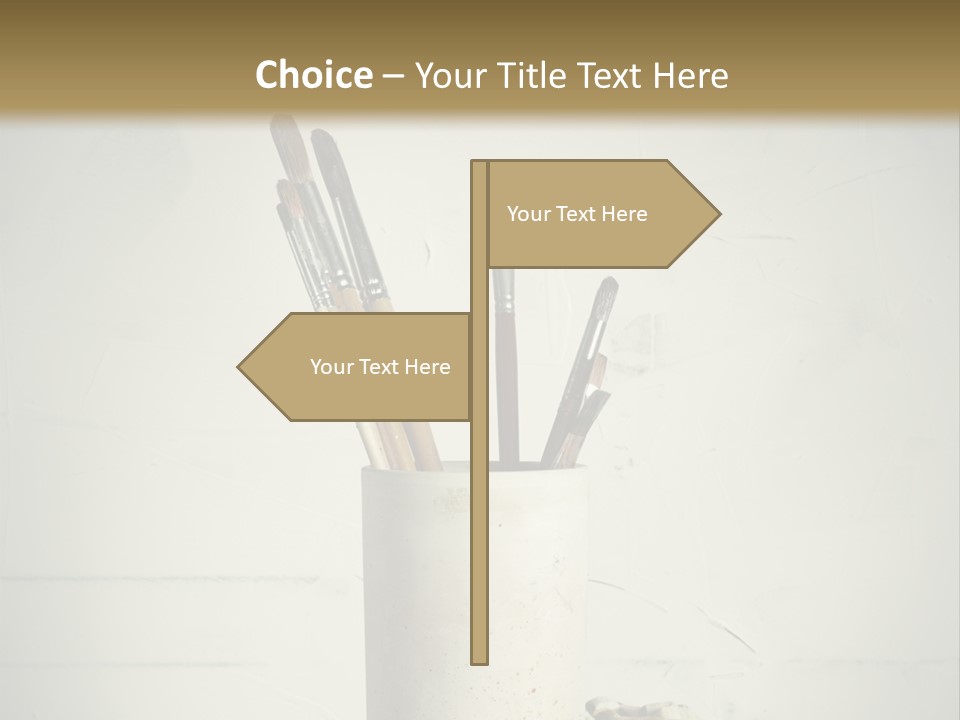 Glass With Artist's Brushes PowerPoint Template