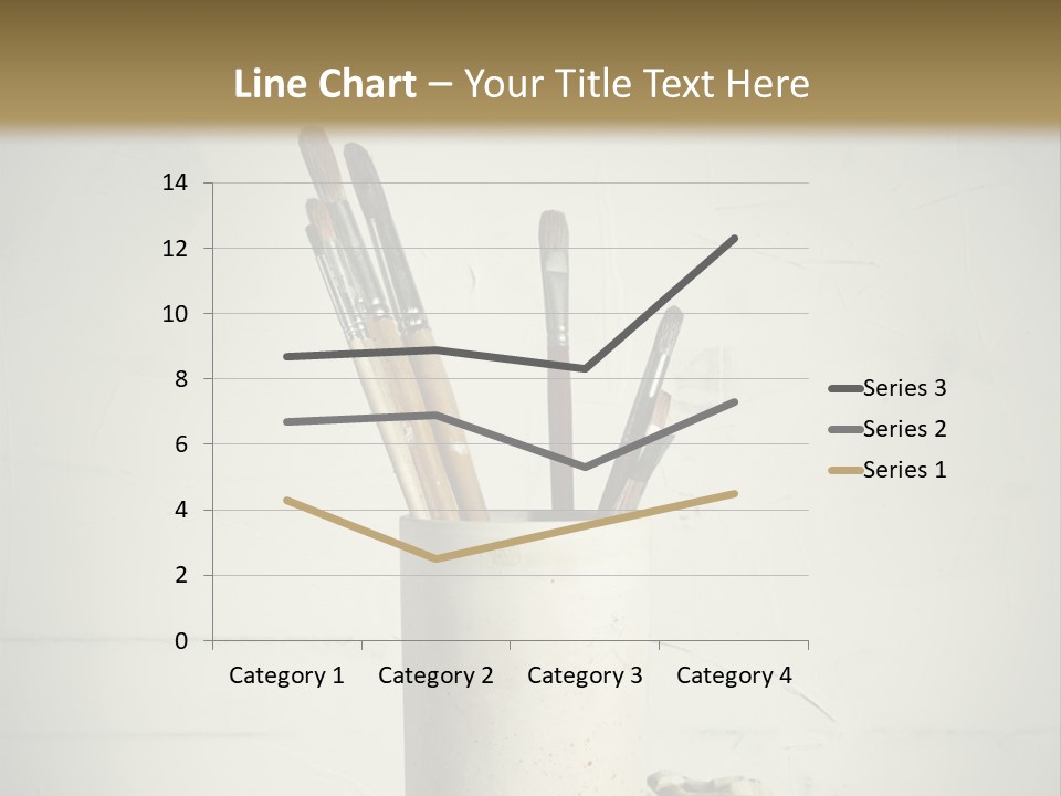 Glass With Artist's Brushes PowerPoint Template